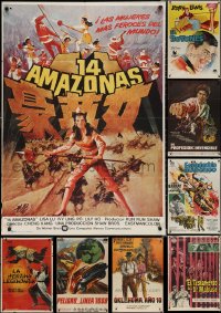 1x0947 LOT OF 11 FORMERLY FOLDED SPANISH POSTERS 1960s-1970s a variety of cool movie images!