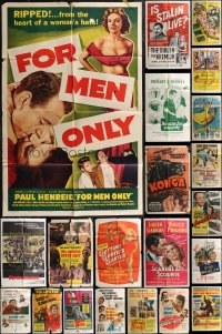 1x0220 LOT OF 76 FOLDED ONE-SHEETS 1940s-1970s great images from a variety of different movies!