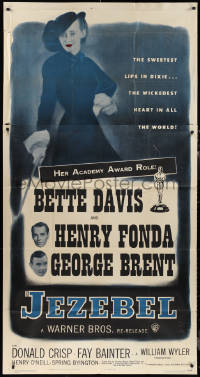 1y0332 JEZEBEL 3sh R1948 Bette Davis, Henry Fonda, George Brent, directed by William Wyler, rare!