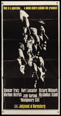 1y0333 JUDGMENT AT NUREMBERG 3sh 1961 Spencer Tracy, Judy Garland, Burt Lancaster, Marlene Dietrich