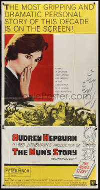 1y0338 NUN'S STORY 3sh 1959 religious missionary Audrey Hepburn was not like the others, Zinnemann