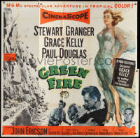 1y0314 GREEN FIRE 6sh 1954 art of Stewart Granger & beautiful full-length Grace Kelly, very rare!