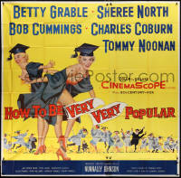 1y0316 HOW TO BE VERY, VERY POPULAR 6sh 1955 sexy students Betty Grable & Sheree North, very rare!