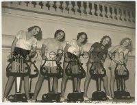 1y1904 FLYING DOWN TO RIO 7x9.25 still 1933 five sexy chorus girls posing with wooden harps!