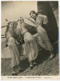 1y1905 FLYING DOWN TO RIO 7x9.75 still 1933 3 sexy chorus girls as harem girl pilots by plane tail!