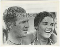 1y1922 GETAWAY 8x10.25 still 1972 c/u of Steve McQueen & laughing Ali McGraw, Sam Peckinpah!