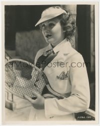 1y1932 GRACE BRADLEY 8x10 still 1930s great close portrait wearing sporty outfit with tennis racket!