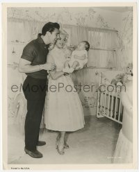 1y1957 JAYNE MANSFIELD 8x10 still 1958 with Mickey Hargitay & newborn baby Miklos in nursery!