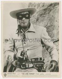 1y1982 LONE RANGER 8x10.25 still 1956 best close up of masked hero Clayton Moore with gun drawn!