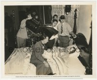 1y2012 MUMMY'S TOMB candid 8.25x10 still 1942 director & crew filming Elyse Knox laying in bed!