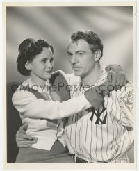 1y2043 PRIDE OF THE YANKEES 8x10 still 1942 Gary Cooper as Lou Gehrig in uniform w/ Teresa Wright!