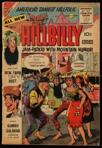 1y0401 HILLBILLY COMICS #2 comic book Oct 1955 art & cover by Art Gates, America's zaniest hillfolk!