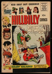 1y0400 HILLBILLY COMICS #1 comic book August 1955 art & cover by Art Gates, read about Davy Crockhead!