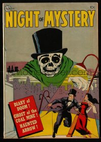 1y0415 NIGHT OF MYSTERY comic book 1953 pre-code horror, Hollingsworth cover, Kinstler inside cover!