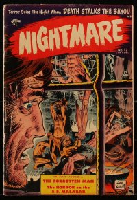 1y0416 NIGHTMARE #12 comic book April 1954 pre-code horror, bondage cover art by Joe Kubert!