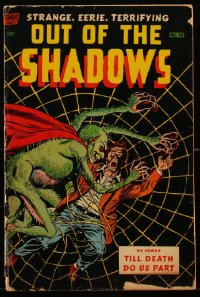 1y0417 OUT OF THE SHADOWS #10 comic book October 1953 pre-code Roussos spider cover art, Alex Toth