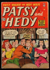 1y0419 PATSY & HEDY #7 comic book September 1952 cover art of teens at vampire movie by Chris Rule!