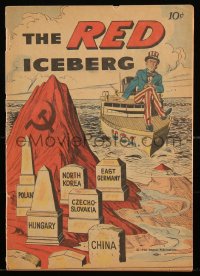 1y0423 RED ICEBERG giveaway comic book 1960 great cover art of Uncle Sam on U.S.A. ship, rare!