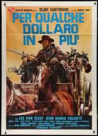 1y0192 FOR A FEW DOLLARS MORE Italian 1p R1980s different art of Eastwood on stagecoach by Ciriello!