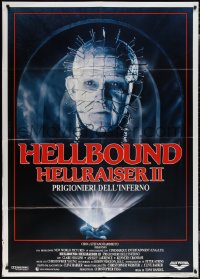 1y0200 HELLBOUND: HELLRAISER II Italian 1p 1988 Clive Barker, close-up of Pinhead, he's back!