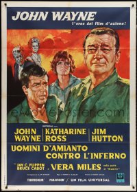 1y0201 HELLFIGHTERS Italian 1p 1969 John Wayne as fireman Red Adair, Katharine Ross, different art!