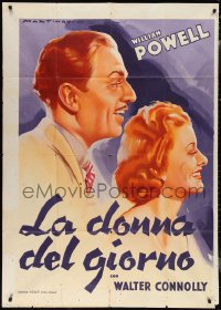 1y0298 LIBELED LADY INCOMPLETE Italian 1937 Myrna Loy & Powell, Luigi Martinati art, ultra rare!