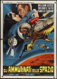 1y0213 MUTINY IN OUTER SPACE Italian 1p 1965 cool different sci-fi art by P. Franco, ultra rare!