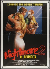 1y0217 NIGHTMARE ON ELM STREET 2 Italian 1p 1986 creepy horror artwork with monster in mirror!