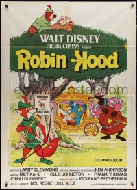 1y0224 ROBIN HOOD Italian 1p 1974 Walt Disney's cartoon version, the way it REALLY happened, rare!