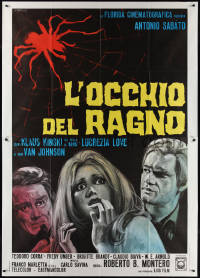 1y0257 EYE OF THE SPIDER Italian 2p 1971 Franco art of Lucrecia Love between Sabato & Van Johnson!