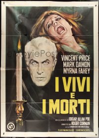 1y0285 HOUSE OF USHER Italian 2p R1971 Poe's tale of evil, Vincent Price by Renato Casaro!