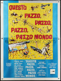 1y0263 IT'S A MAD, MAD, MAD, MAD WORLD Italian 2p R1970s completely different art by Mauro Colizzi!