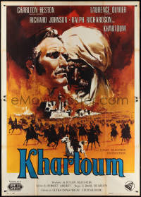 1y0264 KHARTOUM Italian 2p 1966 Charlton Heston & Laurence Olivier, North African adventure!