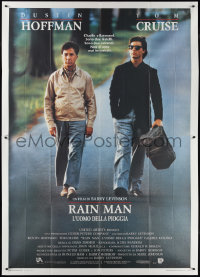 1y0274 RAIN MAN Italian 2p 1989 Tom Cruise & autistic Dustin Hoffman, directed by Barry Levinson!