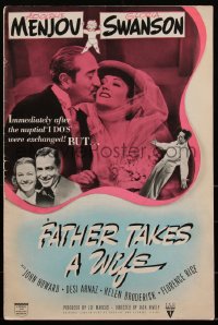 1y0085 FATHER TAKES A WIFE pressbook 1941 great images of Gloria Swanson & Adolphe Menjou!