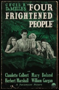 1y0088 FOUR FRIGHTENED PEOPLE pressbook 1933 DeMille, Colbert, Boland, Marshall, Gargan, very rare!