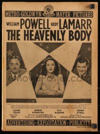 1y0093 HEAVENLY BODY pressbook 1944 William Powell in love with sexy Hedy Lamarr, ultra rare!