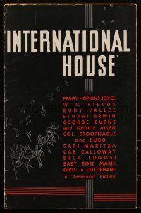 1y0101 INTERNATIONAL HOUSE pressbook 1933 W.C. Fields & other top Paramount stars, ultra rare!