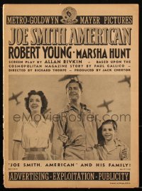 1y0103 JOE SMITH AMERICAN pressbook 1942 WWII hero Robert Young, Marsha Hunt, Hickman, ultra rare!