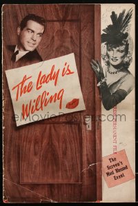 1y0108 LADY IS WILLING pressbook 1942 pretty Marlene Dietrich, Fred MacMurray & Baby Corey, rare!