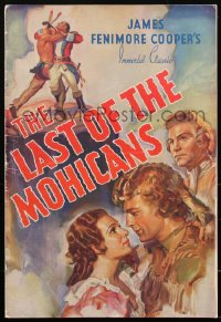 1y0109 LAST OF THE MOHICANS pressbook 1936 Randolph Scott, Binnie Barnes, James Fenimore Cooper, rare!