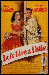 1y0112 LET'S LIVE A LITTLE pressbook 1948 great art of Hedy Lamarr & Robert Cummings, very rare!