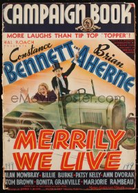 1y0120 MERRILY WE LIVE pressbook 1938 Constance Bennett, Aherne, more laughs than Topper, rare!