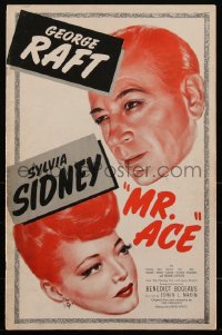 1y0124 MR. ACE pressbook 1946 George Raft & sexy Sylvia Sidney, film noir, ultra rare!