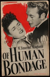 1y0132 OF HUMAN BONDAGE pressbook 1946 Paul Henreid & Eleanor Parker, Somerset Maugham, very rare!