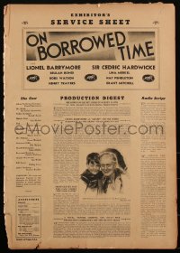 1y0133 ON BORROWED TIME pressbook 1939 Lionel Barrymore, Bobs Watson, the Broadway hit, ultra rare!