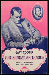 1y0134 ONE SUNDAY AFTERNOON pressbook 1933 great images of Gary Cooper & beautiful Fay Wray, rare!