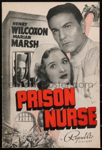 1y0136 PRISON NURSE pressbook 1939 Henry Wilcoxon, Marian Marsh, cool prison riot art, very rare!