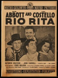 1y0143 RIO RITA pressbook 1942 Bud Abbott & Lou Costello, sexy Eros Volusia, John Carroll, rare!