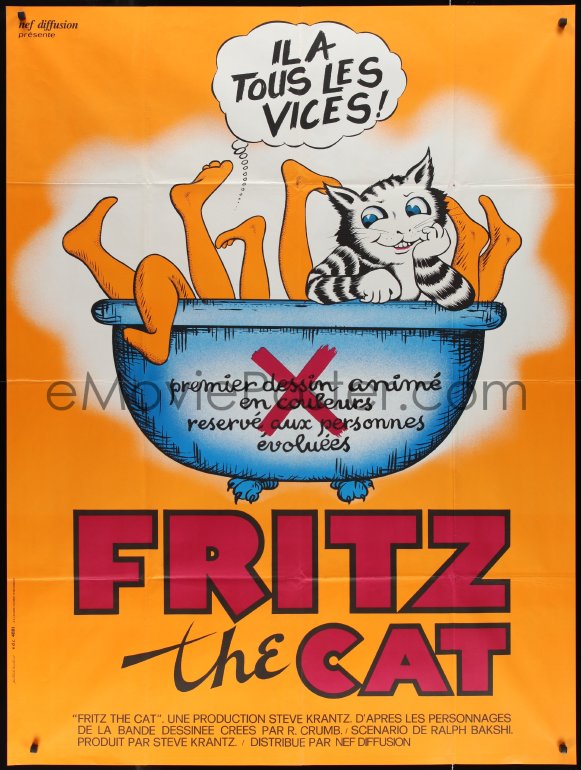 1y0019 Fritz The Cat French 1p R1980 Ralph Bakshi Sex